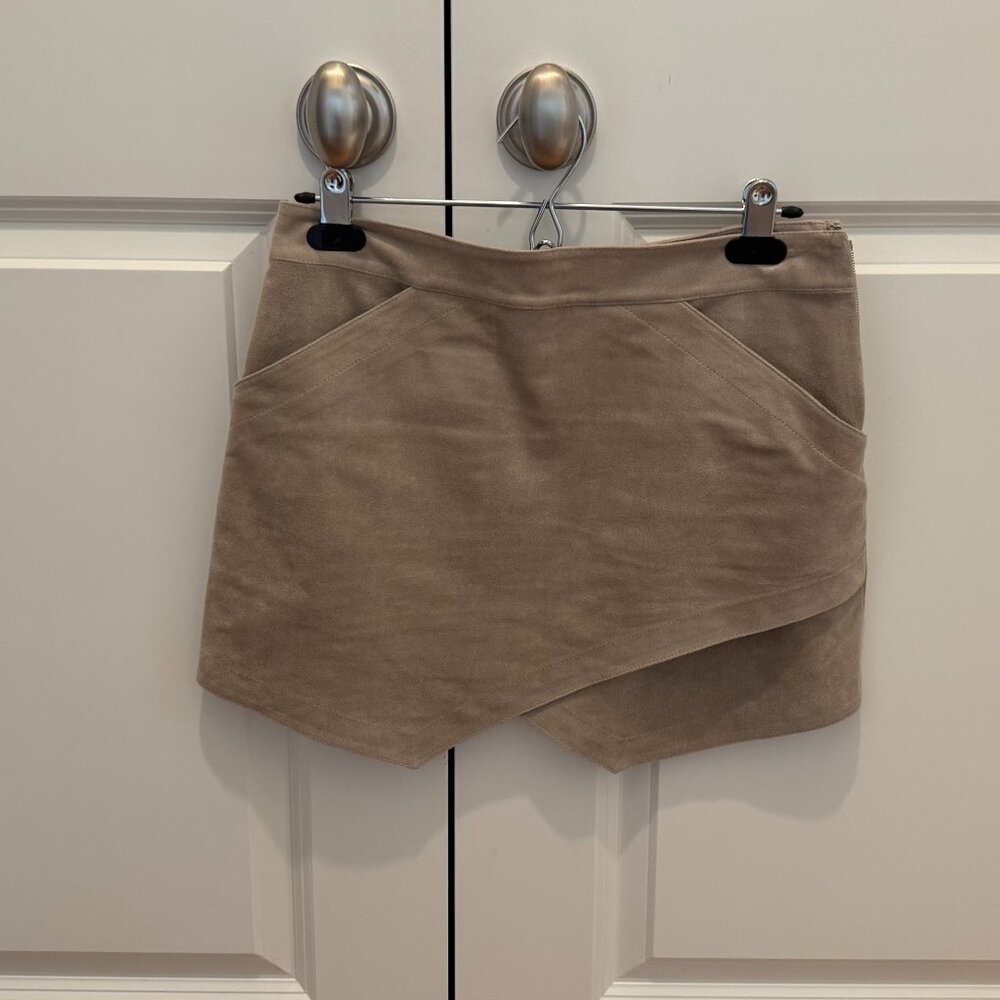 BCBGMAXAZRIA Beckett faux suede miniskirt